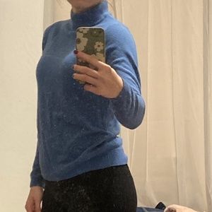 Blue Turtleneck Sweater